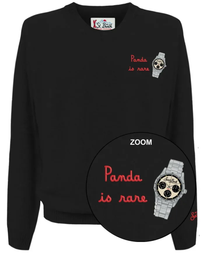 Maglione Girocollo Mc2 Saint Barth Nero art. Heron Light Embry Rare Panda 00, foto 1 di 1