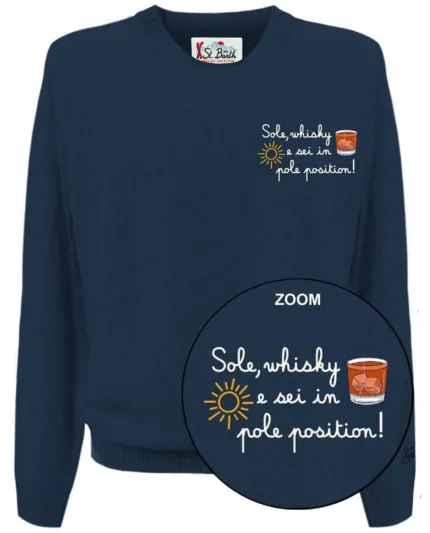 Maglione Girocollo Mc2 Saint Barth Blu art. Heron Light Embry Sole Pole Position 61