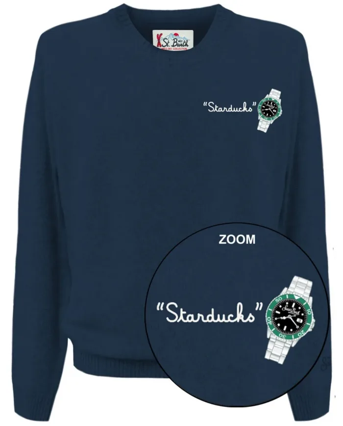 Maglione Girocollo Mc2 Saint Barth Blu art. Heron Light Embry Star Watch 61, foto 1 di 1