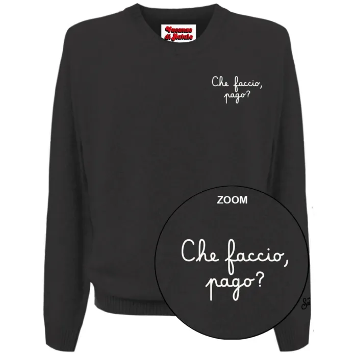 Maglione Girocollo Uomo Mc2 Saint Barth Nero art. Heron Light Embry Vacanze Che Faccio 00, foto 1 di 1