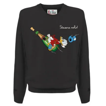 Maglione Girocollo Uomo Mc2 Saint Barth Nero art. Heron Light Scrooge Volo 00 Emb