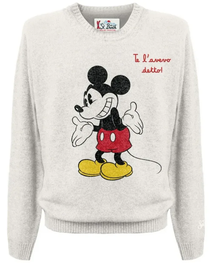 Maglione Girocollo Mc2 Saint Barth Panna art. Heron Mickey Detto 10 Emb, foto 1 di 1