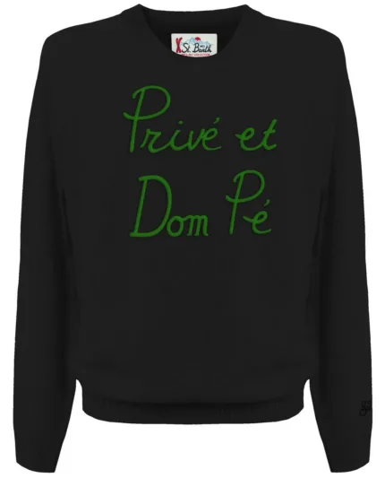 Maglione Girocollo Mc2 Saint Barth Nero art. Heron Prive Et Dompe 00 EMB