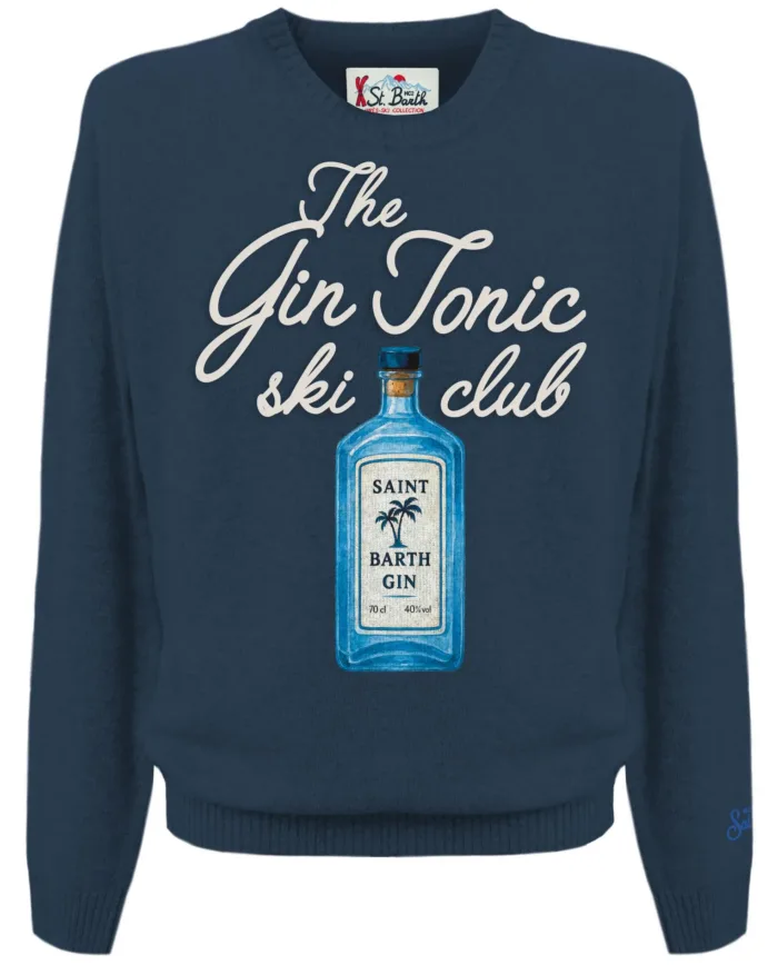 Maglione Girocollo Uomo Mc2 Saint Barth Blu art. Heron The Gin Tonic Club 61 Emb, foto 1 di 1
