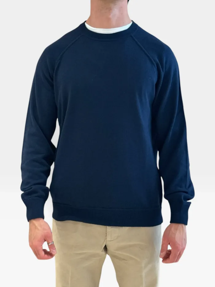 Felpa In Maglia Girocollo Filippo De Laurentiis in Misto Lana Cashmere Blu art. GC1MLR2A WC12R 891, foto 1 di 2