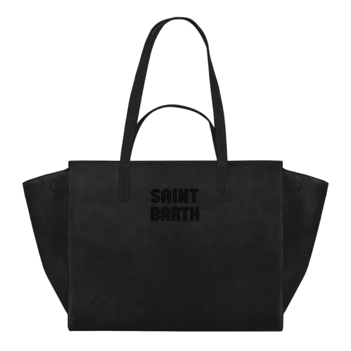 Borsa A Mano Media con Doppi Manici Mc2 Saint Barth In Camoscio Nero art. Jour Bag Midi Suede 00, foto 1 di 1