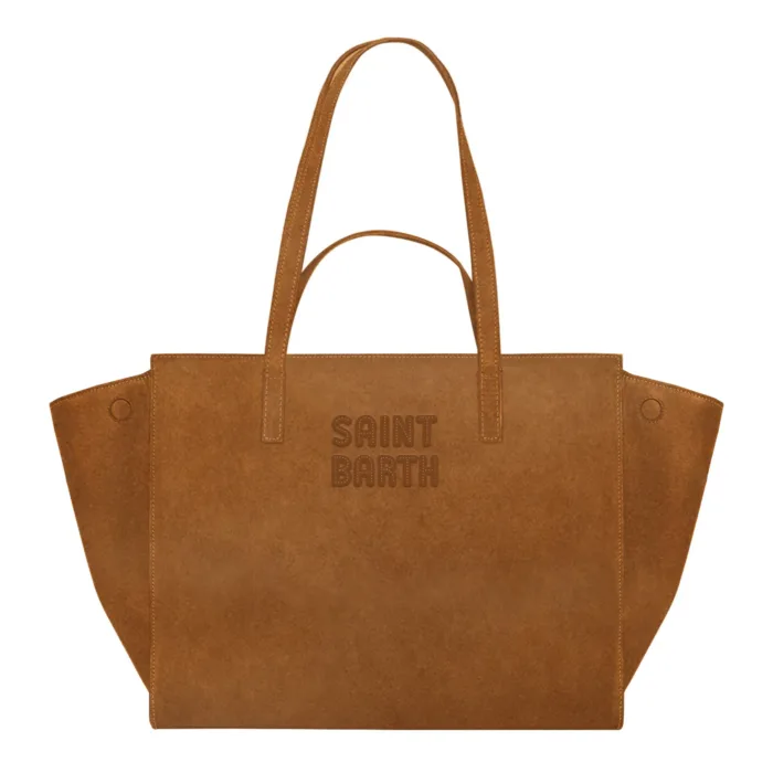 Borsa A Mano Media con Doppi Manici Mc2 Saint Barth In Camoscio Cuoio art. Jour Bag Midi Suede 19, foto 1 di 1