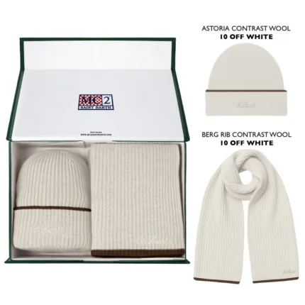 Kit Sciarpa e Cappellino in Lana Bianca art. CONTRAST WOOL 10 OFF WHITE