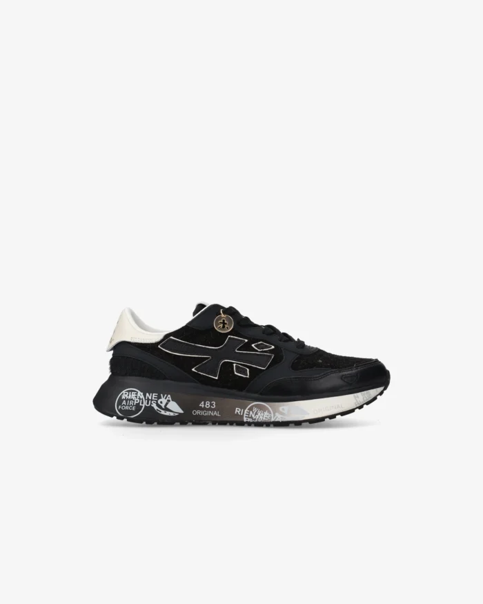 Sneakers Premiata Donna in Pelle e Camoscio Nero art. Lauryn 7803, foto 1 di 6