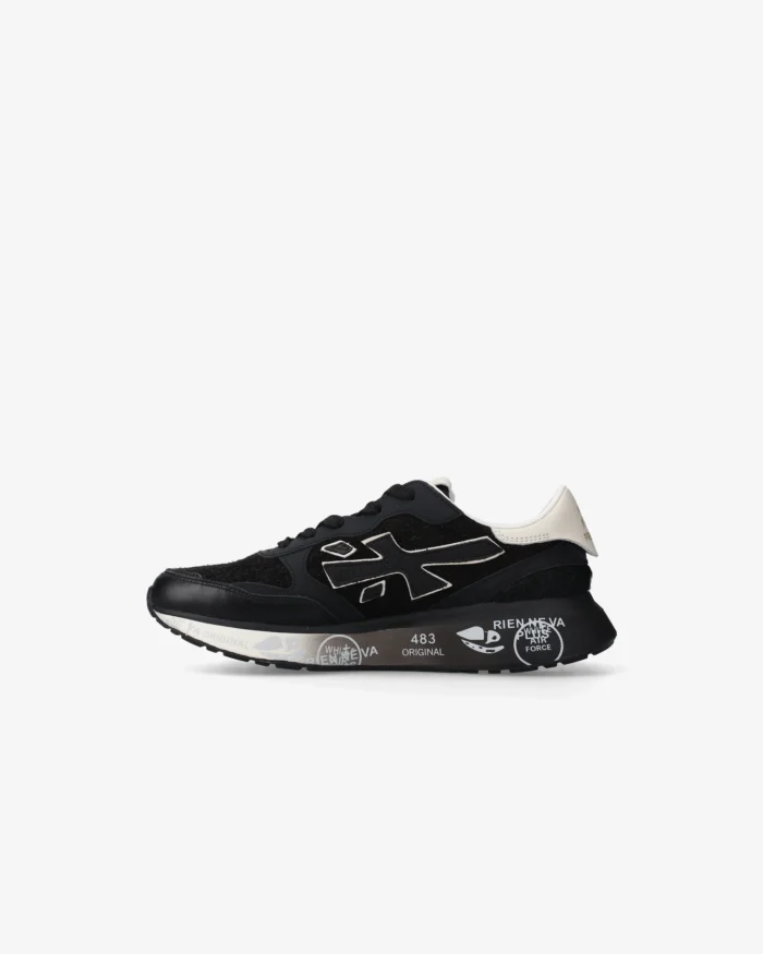 Sneakers Premiata Donna in Pelle e Camoscio Nero art. Lauryn 7803, foto 5 di 6