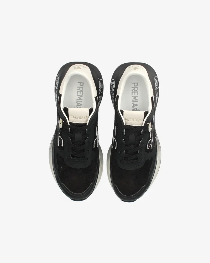 Sneakers Premiata Donna in Pelle e Camoscio Nero art. Lauryn 7803, foto 6 di 6