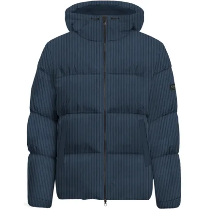 Piumino con Cappuccio Uomo Mc2 Saint Barth In Velluto Costa Stretta Blu art. Maier Corduroy 61 Blue Navy