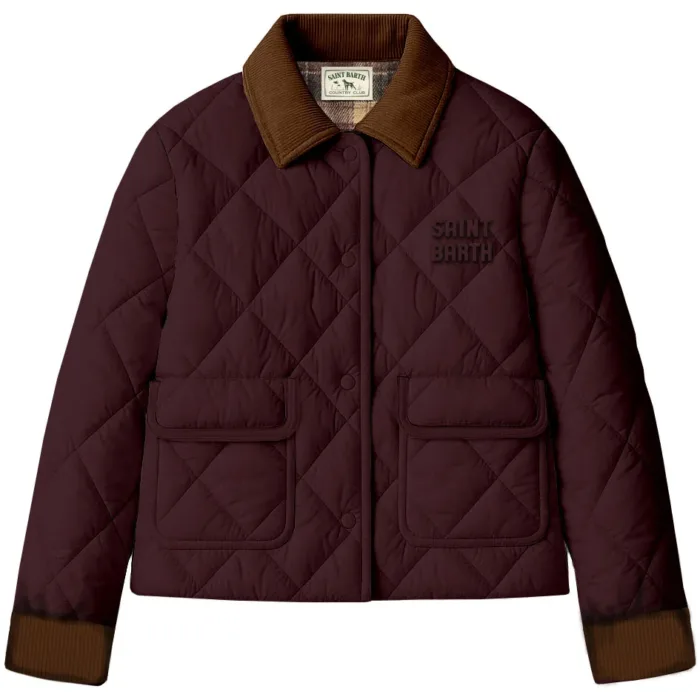Giacca Trapuntata Mc2 Saint Barth Color Vinaccio in Misto Cotone art. MARGAUX WAX 44M TARTAN 4511 SB PATCH, foto 1 di 1