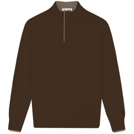 Maglione 3 Bottoni Uomo in Misto Lana e Cashmere Mc2 Saint Barth Marrone art. Marlow MerinoCash 18H Dark Brown