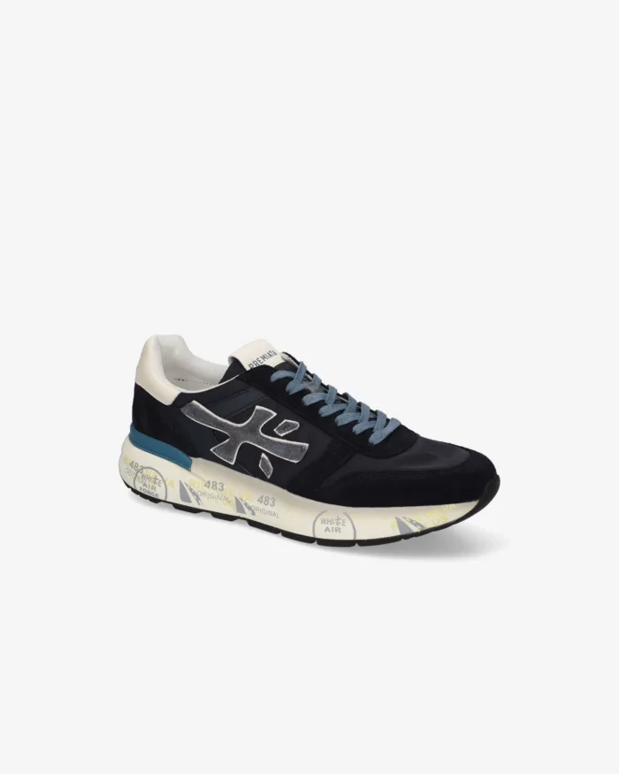 Sneakers Premiata Uomo in Camoscio Blu art. Mick 7716, foto 2 di 4