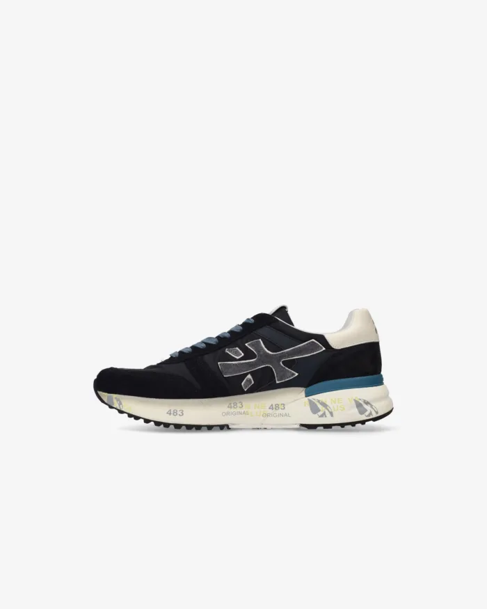 Sneakers Premiata Uomo in Camoscio Blu art. Mick 7716, foto 3 di 4