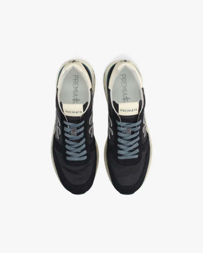 Sneakers Premiata Uomo in Camoscio Blu art. Mick 7716, foto 4 di 4