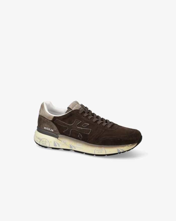 Sneakers Premiata Uomo in Camoscio Marrone art. Mick 7898, foto 2 di 6