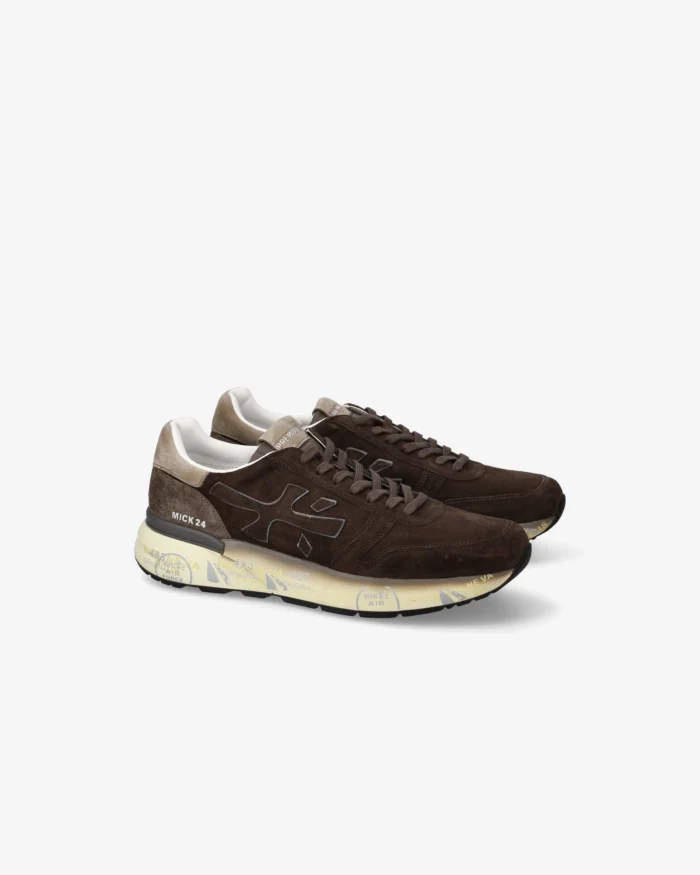 Sneakers Premiata Uomo in Camoscio Marrone art. Mick 7898, foto 4 di 6