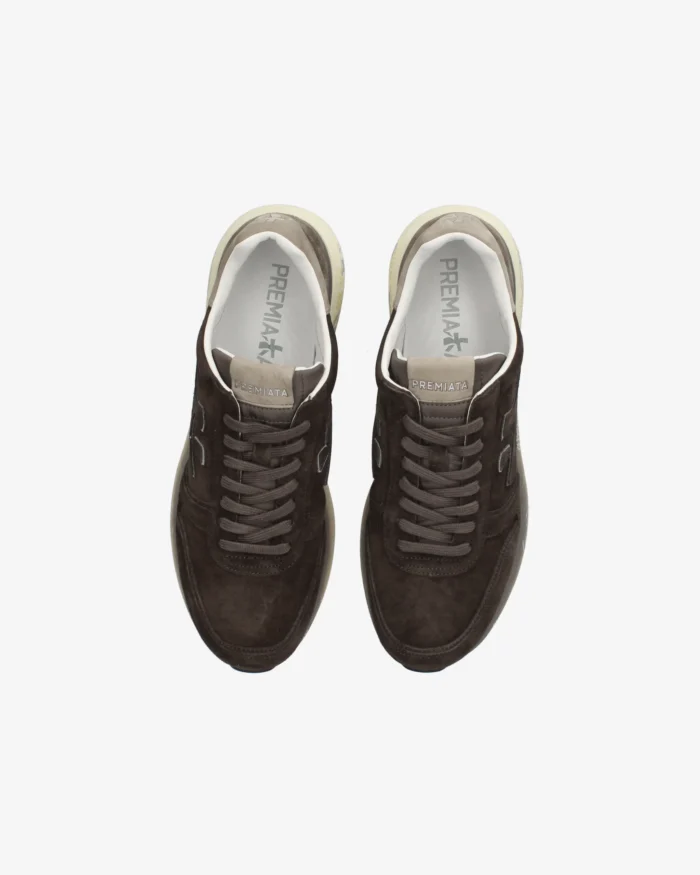 Sneakers Premiata Uomo in Camoscio Marrone art. Mick 7898, foto 6 di 6