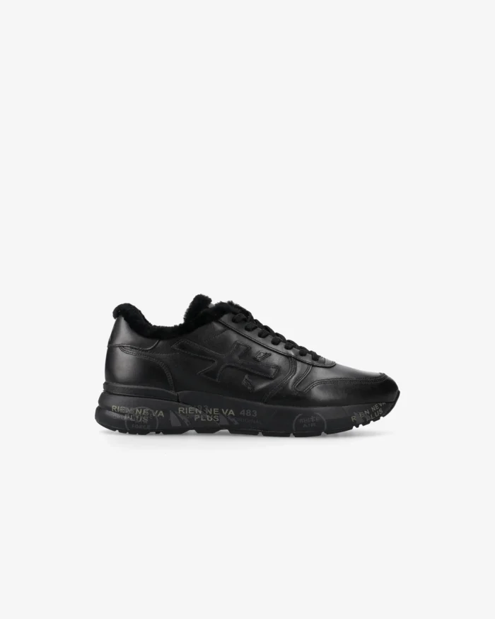 Sneakers Premiata Uomo in Pelle Nera e Pelliccia art. Mick 1453NM, foto 1 di 6