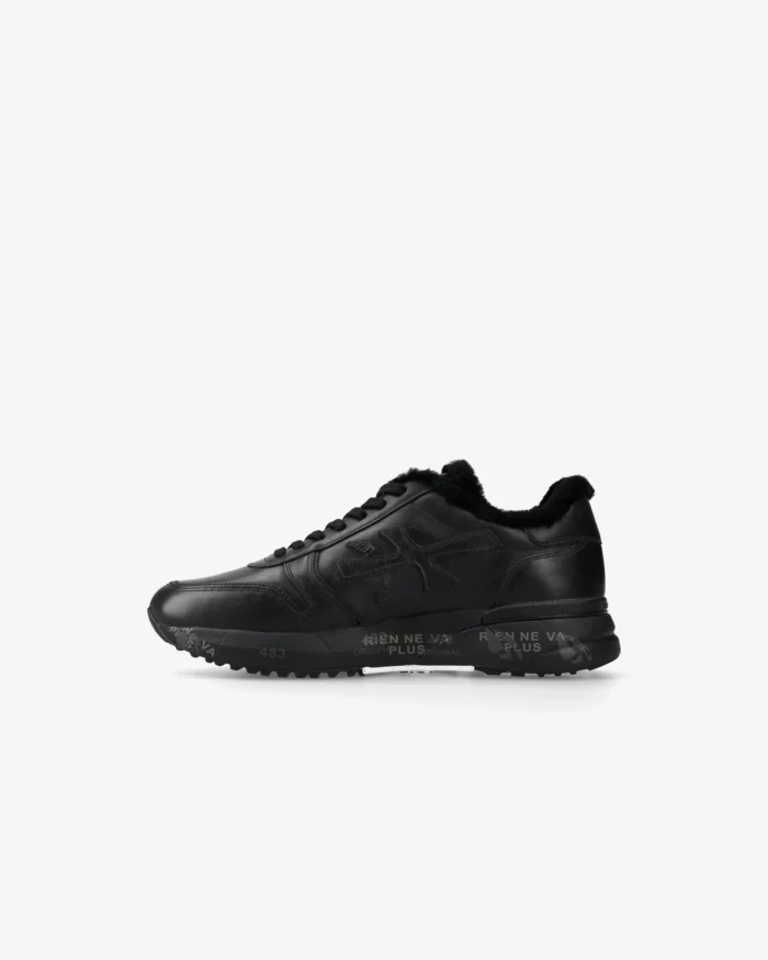 Sneakers Premiata Uomo in Pelle Nera e Pelliccia art. Mick 1453NM, foto 5 di 6