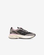 Sneakers Premiata Donna in Tessuto Nero e Camoscio Grigio art. Moerund 7793