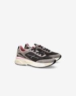 Sneakers Premiata Donna in Tessuto Nero e Camoscio Grigio art. Moerund 7793 - immagine 4