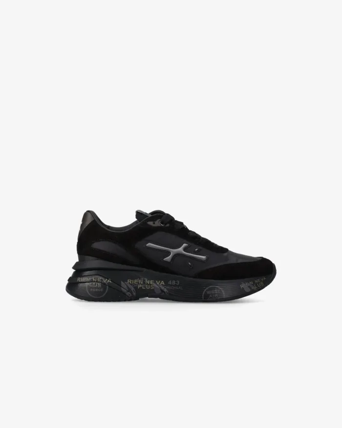 Sneakers Premiata Donna in Tessuto e Camoscio Nero art. Moerund 7795, foto 1 di 5
