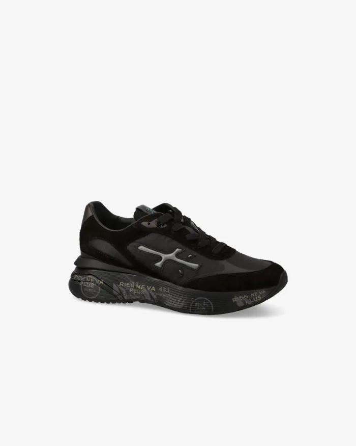 Sneakers Premiata Donna in Tessuto e Camoscio Nero art. Moerund 7795, foto 2 di 5