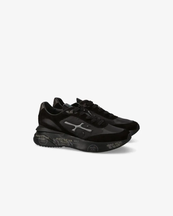Sneakers Premiata Donna in Tessuto e Camoscio Nero art. Moerund 7795, foto 4 di 5
