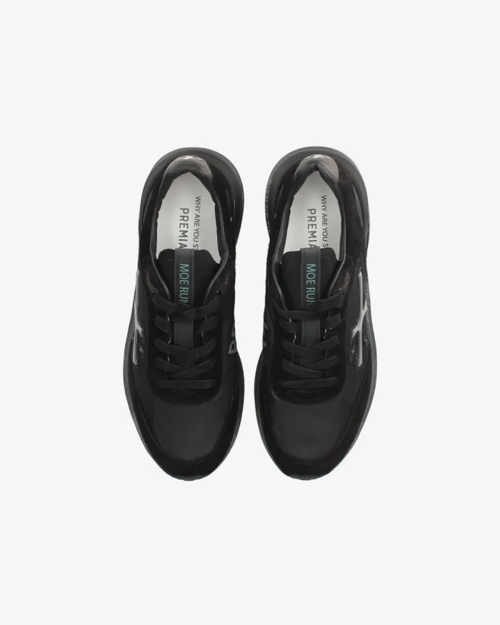 Sneakers Premiata Donna in Tessuto e Camoscio Nero art. Moerund 7795, foto 5 di 5