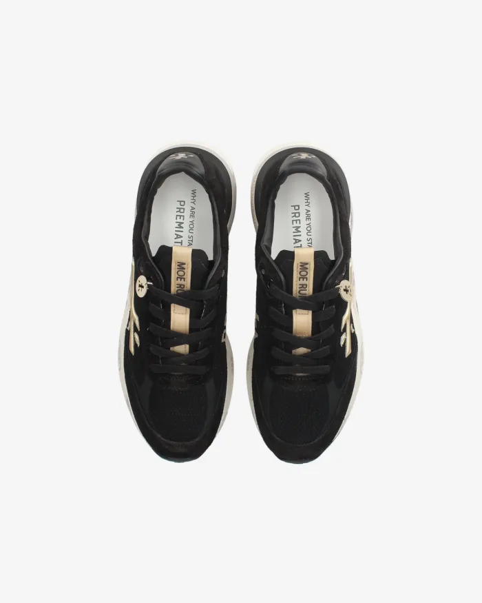 Sneakers Premiata Donna in Camoscio Nero art. Moerund 7799, foto 3 di 4