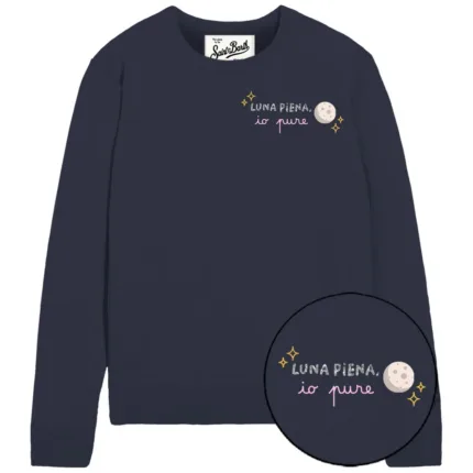 Maglione Girocollo Mc2 Saint Barth Blu Luna Piena art. NEW QUEEN EMBRY LUNA PIENA IO PURE 61