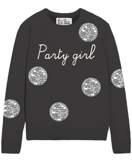 Maglione Mc2 Saint Barth Nero art. New Queen P Party Girl 00AR EMB