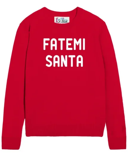 Maglione Girocollo Mc2 Saint Barth Rosso art. New Queen Fatemi Santa 41