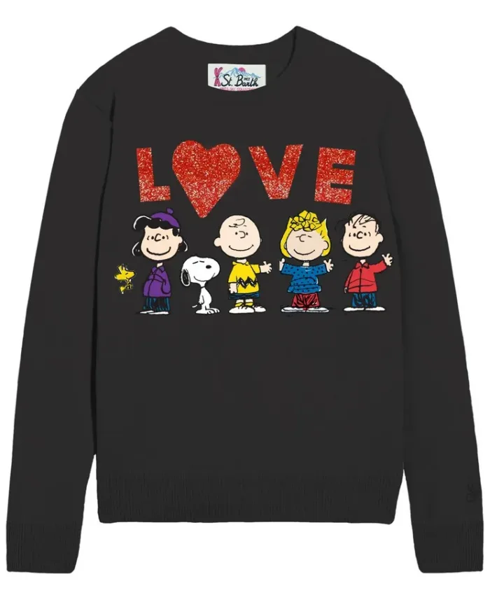 Maglione Girocollo Mc2 Saint Barth Nero art. New Queen Peanuts Love 00L, foto 1 di 1