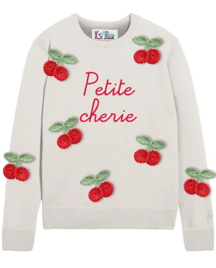Maglione Girocollo Mc2 Saint Barth Panna art. New Queen Petite Cherie 10 Patch