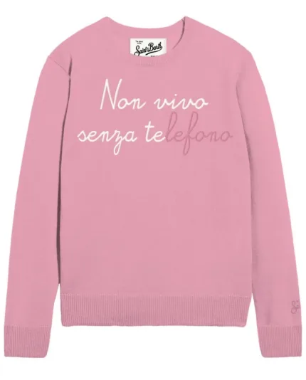 Maglione Girocollo Mc2 Saint Barth Rosa art. New Queen Vivo Senza Tele 23 EMB