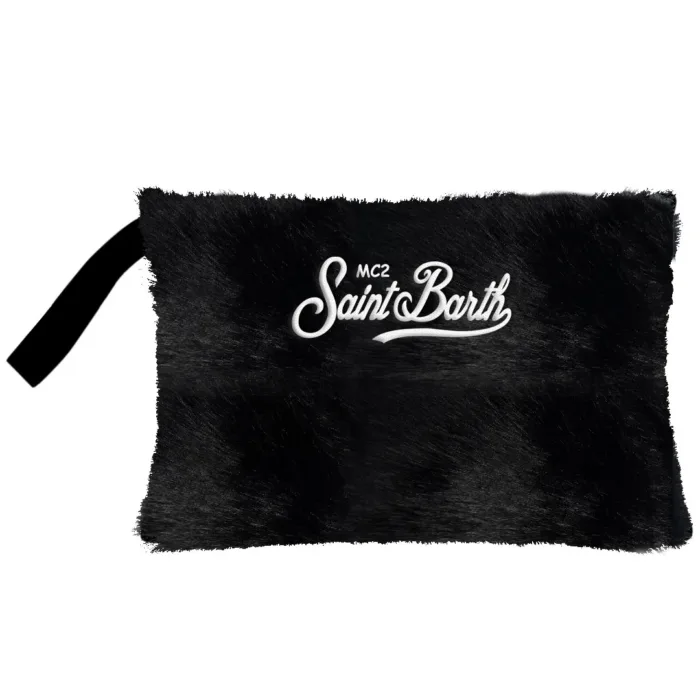 Pochette Grande Mc2 Saint Barth in Pelliccia Nera art. Pareasy Fur 00 EMB, foto 1 di 1