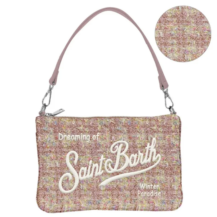 Pochette Piccola con Manico Mc2 Saint Barth Rosa in Tweed art. Parisienne Mini Tweed 21 Lurex EMB, foto 1 di 1