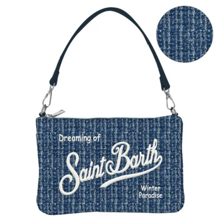 Pochette Parisienne Mc2 Saint Barth in Tweed Azzurro art. Parisienne Mini Tweed 36 EMB