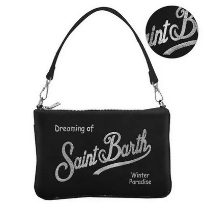 Pochette Parisienne Mc2 Saint Barth in Velluro Nero art. Parisienne Mini Velvet 00AR EMB