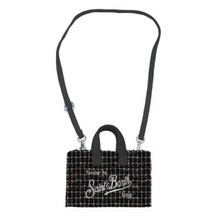 Phone Bag con Tracolla Mc2 Saint Barth Nera Lurex art. Phone Bag Tweed Shiny 00 Col Emb