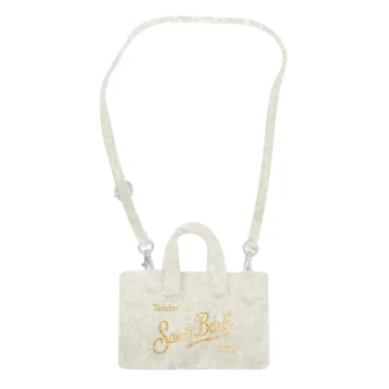 Phone Bag Mc2 Saint Barth In Velluto Avorio art. Phone Bag Velvet 10OR EMB