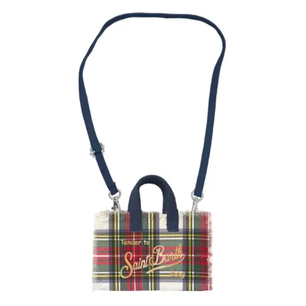 Phone Bag con Tracolla Mc2 Saint Barth Multicolor fantasia Tartan art. Phone Bag Wool Tartan 10OR EMB