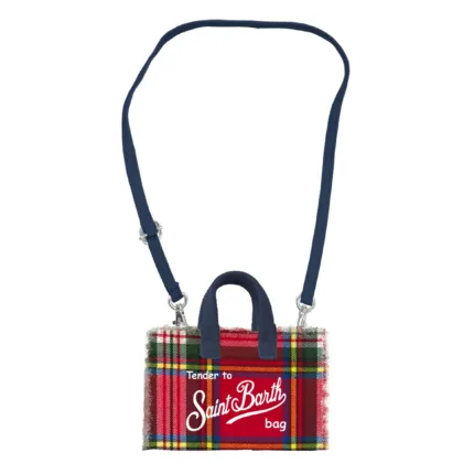 Phone Bag Mc2 Saint Barth In Lanetta Tartan Rossa art. Phone Bag Wool Tartan 41 EMB