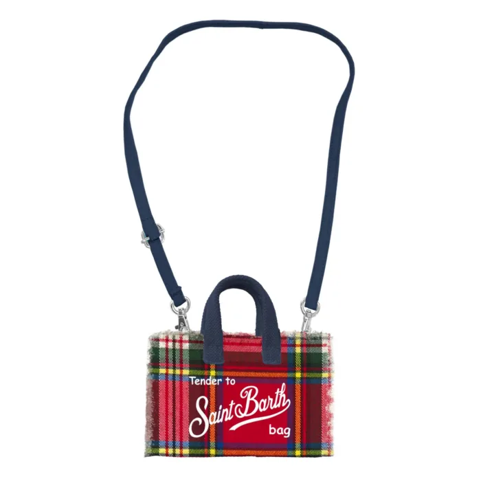 Phone Bag Mc2 Saint Barth In Lanetta Tartan Rossa art. Phone Bag Wool Tartan 41 EMB, foto 1 di 1