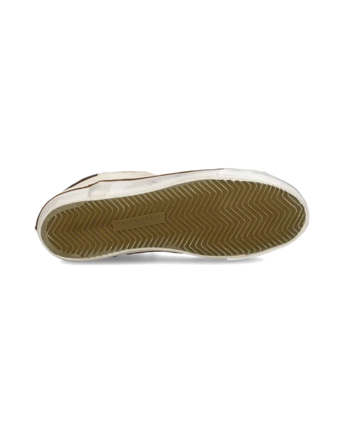 Sneakers Uomo Philippe Model Paris Prsx in Pelle Avorio con Spoiler Tortora art. PRLU DV01, foto 4 di 5