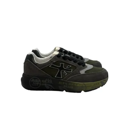 Sneakers Premiata Kids In Camoscio Verde Oliva art. Demi